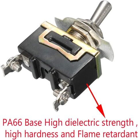 ESUPPORT Silver Contact Car Univeral Heavy Duty 20A 125V DPST 4 Terminal Copper ON/Off Rocker Toggle Switch Metal Pack of 5 in Kuwait