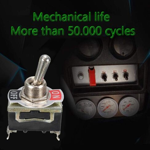 ESUPPORT Silver Contact Car Univeral Heavy Duty 20A 125V DPST 4 Terminal Copper ON/Off Rocker Toggle Switch Metal Pack of 5 in Kuwait