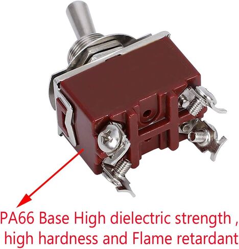 ESUPPORT Silver Contact Car Univeral Heavy Duty 20A 125V DPST 4 Terminal Copper ON/Off Rocker Toggle Switch Metal Pack of 5 in Kuwait