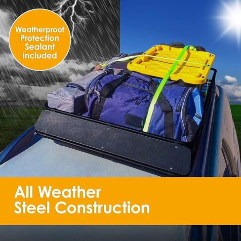 سلة البضائع ذات السقف الفولاذي؛ رف أمتعة حامل البضائع على السطح؛ يشتمل على مادة مانعة للتسرب لمنع الصدأ؛ حجم سلة السقف 64 بوصة × 39 بوصة × 6 بوصة أو 43 بوصة × 39 بوصة × 6 بوصة؛ Universal Fit SUV Car Van؛ فيديو سهل التثبيت in Kuwait