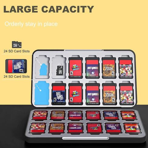 Jusy Game Card Case for Nintendo Switch, with 24 Game Card Slots and 24 Micro SD Card Slots in Saudi Arabia