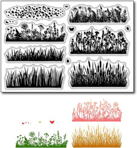 Flowers Blossom Background Clear Stamps for Card Making or Journaling, Floral Background Silicone Stamps for Scrapbooking Photo Album and Other Paper Crafts Decoration in Saudi Arabia