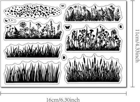 Flowers Blossom Background Clear Stamps for Card Making or Journaling, Floral Background Silicone Stamps for Scrapbooking Photo Album and Other Paper Crafts Decoration in Saudi Arabia
