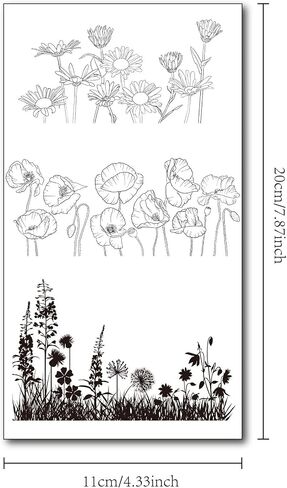 Flowers Blossom Background Clear Stamps for Card Making or Journaling, Floral Background Silicone Stamps for Scrapbooking Photo Album and Other Paper Crafts Decoration in Saudi Arabia