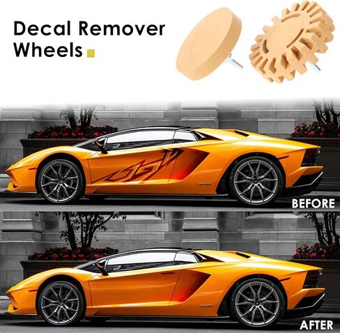 أداة إزالة اللاصق، مجموعة إزالة ملصقات عجلة الممحاة، مجموعة عجلة ممحاة مزيل الملصقات مع وسادات تلميع إسفنجية، وسادة تلميع صوف للسيارات والقوارب والدراجات والدراجات النارية in Kuwait