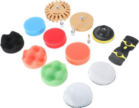 أداة إزالة اللاصق، مجموعة إزالة ملصقات عجلة الممحاة، مجموعة عجلة ممحاة مزيل الملصقات مع وسادات تلميع إسفنجية، وسادة تلميع صوف للسيارات والقوارب والدراجات والدراجات النارية in Kuwait