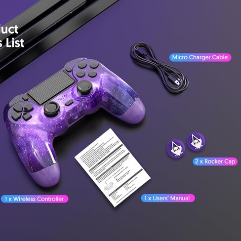 وحدة تحكم لاسلكية متوافقة مع Playstation 4/Slim/Pro/PS4، مع مقبس سماعة رأس استريو/صدمة مزدوجة/لوحة لمس/تحكم في الحركة سداسي المحاور in Saudi Arabia