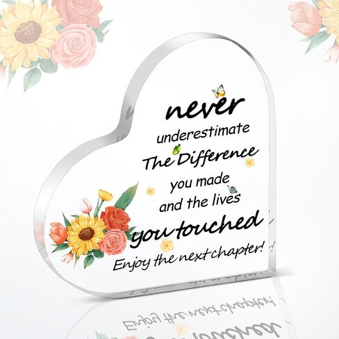 Appreciation Acrylic Heart Plaque,Heart Shape Acrylic for Office Desk Paperweight Decor,Leaving Gift for Coworkers Boss Retired， in Saudi Arabia