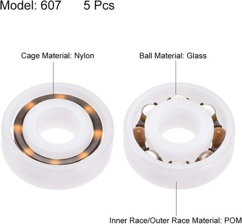 uxcell 685 Plastic Bearings 5x11x3mm Glass Ball Nylon Cage 685 Bearings 5pcs in Saudi Arabia