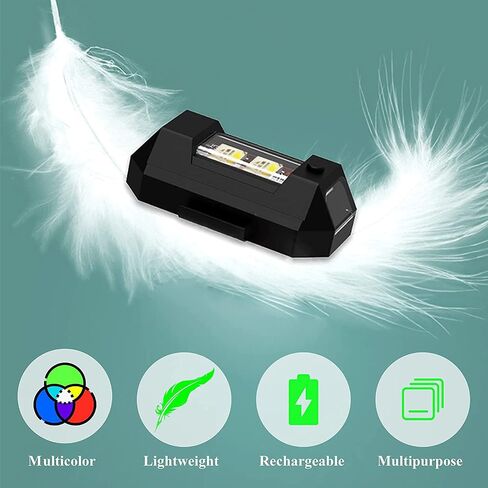 7 ألوان LED أضواء ستروب للطائرات شحن USB، ATYUHUA Drone Strobe Lights أضواء تحذير ليلية للطائرات للدراجات النارية، الطائرات بدون طيار، ATV، UTV، الدراجة، إلخ، بما في ذلك 31 نموذج إضاءة، حزمة من 2 in Saudi Arabia