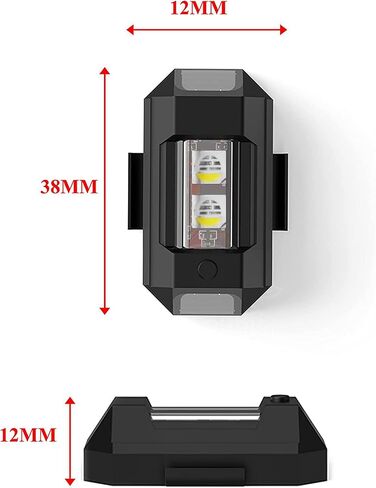7 ألوان LED أضواء ستروب للطائرات شحن USB، ATYUHUA Drone Strobe Lights أضواء تحذير ليلية للطائرات للدراجات النارية، الطائرات بدون طيار، ATV، UTV، الدراجة، إلخ، بما في ذلك 31 نموذج إضاءة، حزمة من 2 in Saudi Arabia