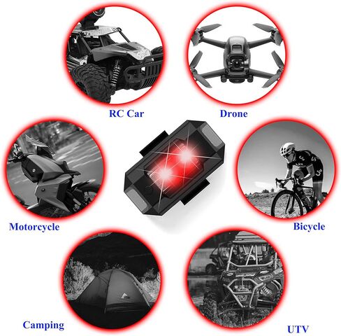 7 ألوان LED أضواء ستروب للطائرات شحن USB، ATYUHUA Drone Strobe Lights أضواء تحذير ليلية للطائرات للدراجات النارية، الطائرات بدون طيار، ATV، UTV، الدراجة، إلخ، بما في ذلك 31 نموذج إضاءة، حزمة من 2 in Saudi Arabia