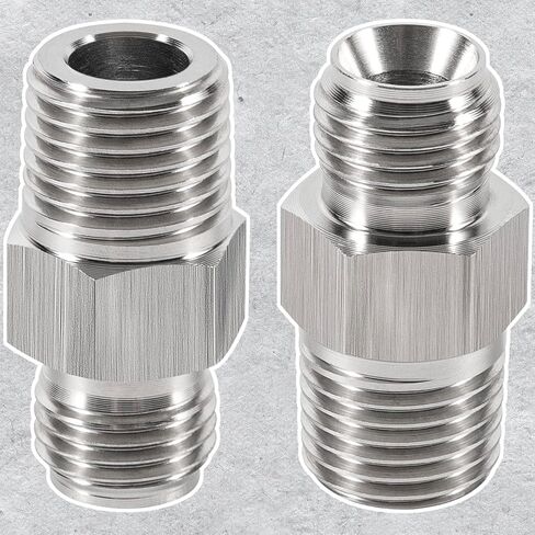 محول تركيب 1/4 بوصة NPT، 1/4 بوصة ذكر NPT إلى M12 x 1.25، متوافق مع قياس أنابيب الفولاذ المقاوم للصدأ M12X1.25 ذكر متري in Kuwait