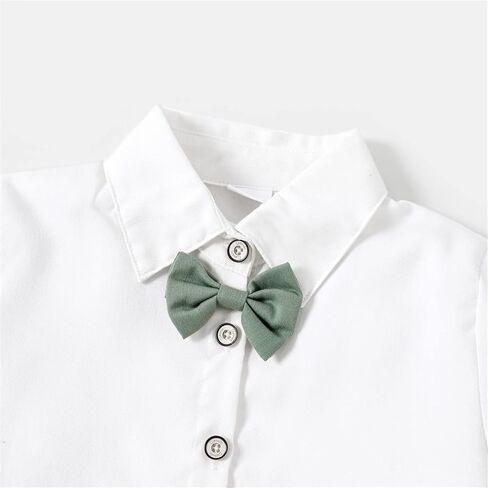 PATPAT Toddler Baby Boy Outfits Short Sleeve Gentleman Casual Suit Bowtie Plaid Sets in Saudi Arabia