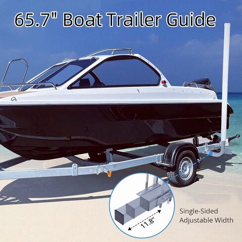 Towallmark 2PCS Boat Trailer Guide, 60" Adjustable Design Trailer Guide Poles, Rustproof Galvanized Steel Trailer Guide, Trailer Guides with PVC Pipes Without Light in Saudi Arabia