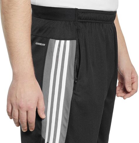 شورت أديداس رجالي 3 خطوط مع جيوب بسحاب (أسود/أبيض، X-Large) in Saudi Arabia