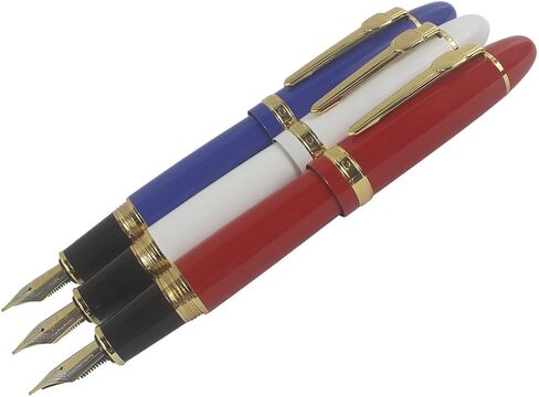 Jinhao 159 Fountain Pen Heavy Big Pen 3 Pieces in 3 Colors (Red, White, Blue) in Saudi Arabia