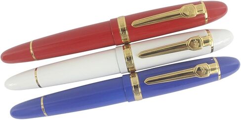 Jinhao 159 Fountain Pen Heavy Big Pen 3 Pieces in 3 Colors (Red, White, Blue) in Saudi Arabia