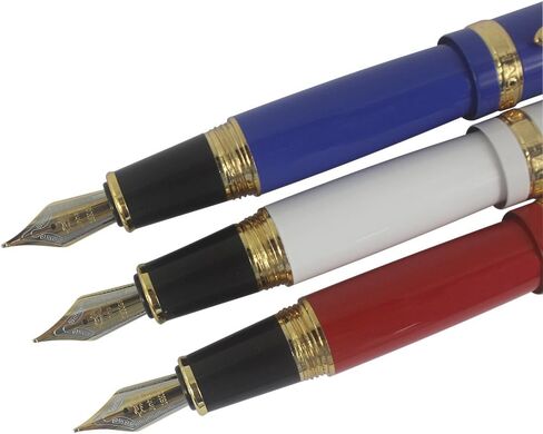 Jinhao 159 Fountain Pen Heavy Big Pen 3 Pieces in 3 Colors (Red, White, Blue) in Saudi Arabia