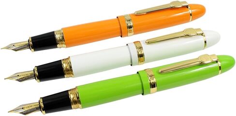 Jinhao 159 Fountain Pen Heavy Big Pen 3 Pieces in 3 Colors (Red, White, Blue) in Saudi Arabia