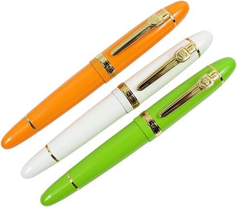 Jinhao 159 Fountain Pen Heavy Big Pen 3 Pieces in 3 Colors (Red, White, Blue) in Saudi Arabia