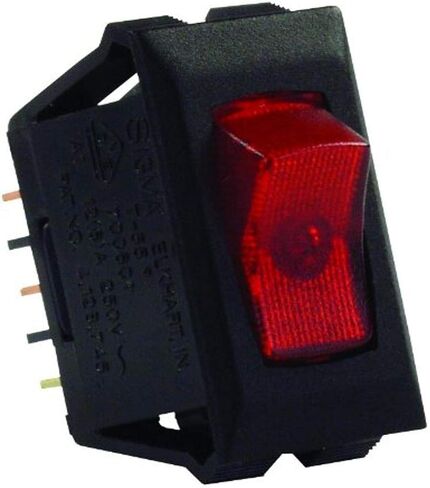 منتجات JR 12525 SPST أحمر/أسود مفتاح تشغيل/إيقاف مضيء in Saudi Arabia