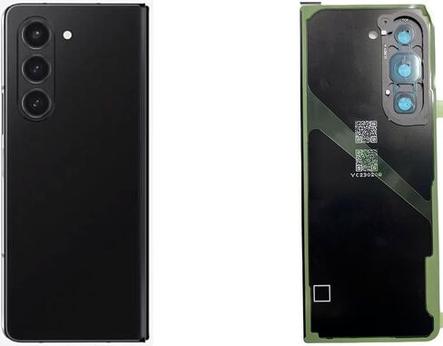 Z Fold 5 Back Glass Replacement for Samsung Galaxy Z Fold 5 Back Cover Glass with Pre-Installed Tape and Camera Lens +Rear Protective Film +Tools (Black) in Saudi Arabia