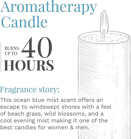 Candle-lite Premium Azure Coast Scent, 14 oz. 3-Wick Aromatherapy Candle with up to 45 Hours of Burn Time, Blue in Saudi Arabia