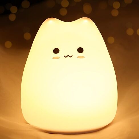 Tremdwoto Cat Night Light for Kids, Silicone Nightlight Lamp, 7 Color Changing Nursery Night Light for Kids Bedroom, Super Gift for Boys Girls Toddler Children in Saudi Arabia