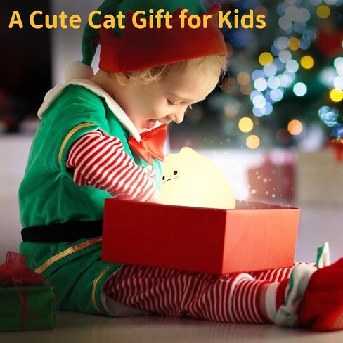 Tremdwoto Cat Night Light for Kids, Silicone Nightlight Lamp, 7 Color Changing Nursery Night Light for Kids Bedroom, Super Gift for Boys Girls Toddler Children in Saudi Arabia
