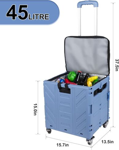 حقيبة تبريد بعجلات، مبرد كبير معزول وقابل للطي ومضاد للتسرب وحزم ثلج محمولة ذات إطار صلب للتخييم والنزهات والسفر على الشاطئ in Kuwait