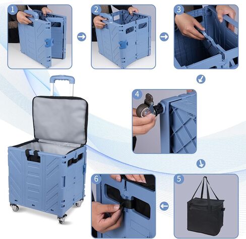 حقيبة تبريد بعجلات، مبرد كبير معزول وقابل للطي ومضاد للتسرب وحزم ثلج محمولة ذات إطار صلب للتخييم والنزهات والسفر على الشاطئ in Kuwait