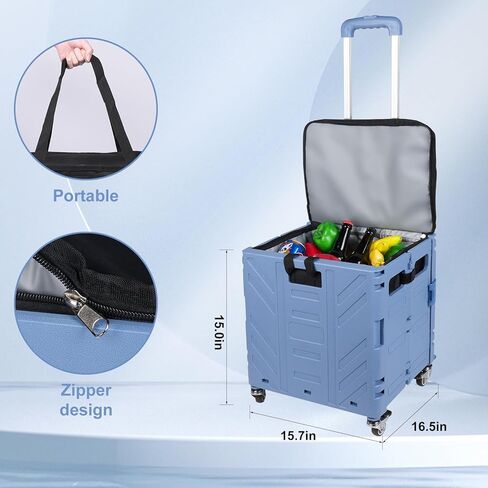 حقيبة تبريد بعجلات، مبرد كبير معزول وقابل للطي ومضاد للتسرب وحزم ثلج محمولة ذات إطار صلب للتخييم والنزهات والسفر على الشاطئ in Kuwait