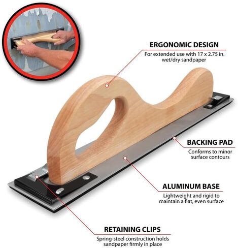 أداة الأداء W3060 مقاس 17 بوصة بمقبض خشبي لآلة الصنفرة الصلبة ذات اللوح الطويل in Kuwait