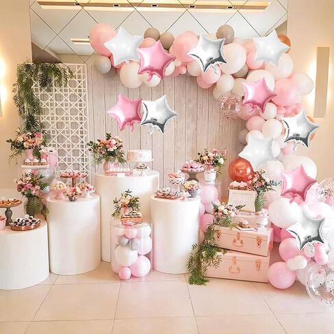 12PCS Bule Black Silver Star Balloons, 18 Inch Star Balloons Foil Mylar Star Balloons for Bule Black Silver Star Birthday Graduation Wedding Party Decorations in Saudi Arabia