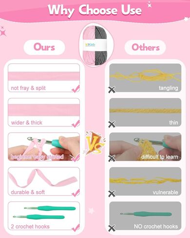 Katech 4x100g T-Shirt Yarn Pink for Crocheting, 130yd Elastic Fabric Crochet Yarn Kit for Knitting, Spaghetti Yarn Thick Yarn for Hand DIY Bag & Basket Cushion Crocheting Projects, Home Decor in Kuwait