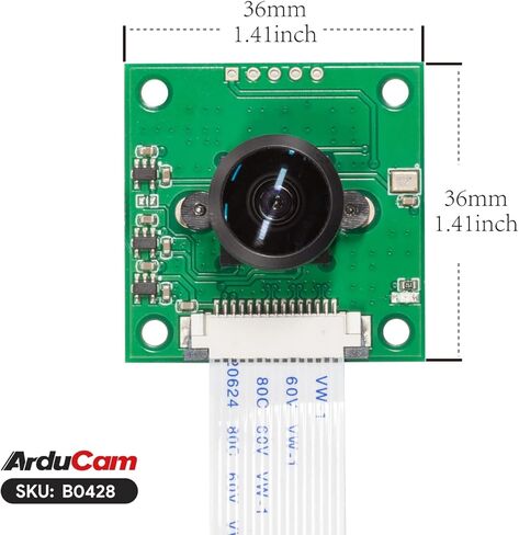 Arducam for Raspberry Pi Camera, 5MP Ultra Wide Angle Fisheye Lens, OV5647 Pi Camera Module with IR Filter and Manual Focus for Raspberry Pi 5/4B/3B /3B+ in Kuwait