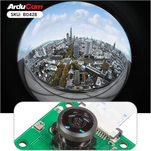 Arducam for Raspberry Pi Camera, 5MP Ultra Wide Angle Fisheye Lens, OV5647 Pi Camera Module with IR Filter and Manual Focus for Raspberry Pi 5/4B/3B /3B+ in Kuwait
