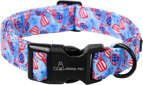ARING PET الصيف الكلب الياقات القطن خفيفة الوزن الكلب الياقات، قابل للتعديل طوق الحيوانات الأليفة جرو الياقات مع مشبك الإفراج السريع للكلاب الصغيرة والمتوسطة والكبيرة in Kuwait