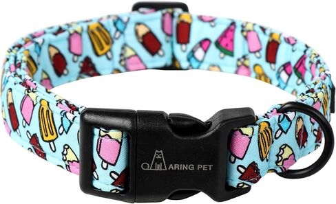 ARING PET الصيف الكلب الياقات القطن خفيفة الوزن الكلب الياقات، قابل للتعديل طوق الحيوانات الأليفة جرو الياقات مع مشبك الإفراج السريع للكلاب الصغيرة والمتوسطة والكبيرة in Kuwait