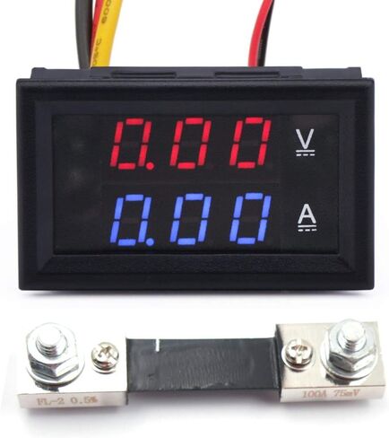 JacobsParts DC 100V 100A Voltmeter Ammeter Dual LED Display Panel Volt Guage Amp Meter Voltage Current Tester with Shunt in Saudi Arabia