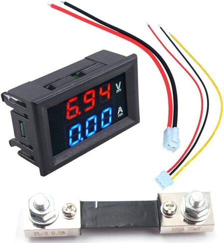 JacobsParts DC 100V 100A Voltmeter Ammeter Dual LED Display Panel Volt Guage Amp Meter Voltage Current Tester with Shunt in Saudi Arabia