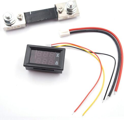JacobsParts DC 100V 100A Voltmeter Ammeter Dual LED Display Panel Volt Guage Amp Meter Voltage Current Tester with Shunt in Saudi Arabia