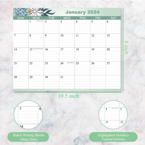 2024 Magnetic Calendar - Fridge Calendar 2024 Monthly Planner, Runs Through December 2024, Uses 140gsm Thick Paper, 8"×10.5", Colorful in Saudi Arabia