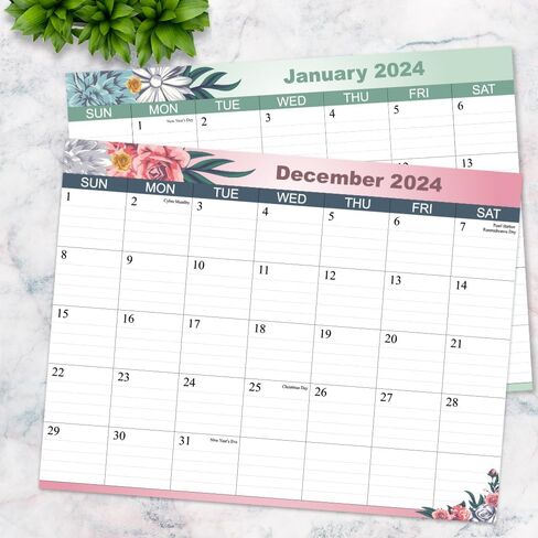 2024 Magnetic Calendar - Fridge Calendar 2024 Monthly Planner, Runs Through December 2024, Uses 140gsm Thick Paper, 8"×10.5", Colorful in Saudi Arabia