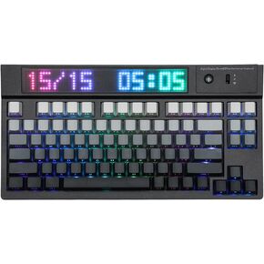 EPOMAKER DynaTab 75X Wireless Gaming Keyboard with Custom Dot-Matrix RGB LED Screen, Hot Swap Gasket-mounted Mechanical Keyboard, Bluetooth/2.4G/USB-C Custom Keyboard (Black, Wisteria Linear Switch)