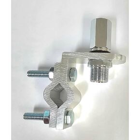 Light-Weight Aluminum Double Groove Mirror Mount Slim 2-Bolt Design Includes SO-239 Stud for CB Radio Antennas with 3/8" x 24 Threads