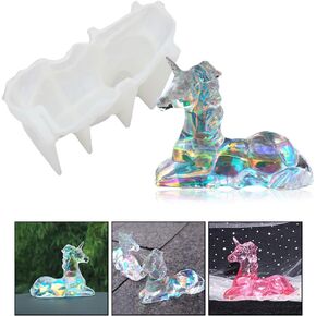 3D Elegant Unicorn Silicone Model, Crystal Drip Mould,DIY Epoxy Resin Silicone Model, Novelty Decorations Molds, Shiny Crafts Decorations Tools for Beginners