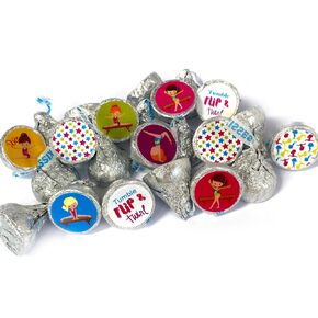 Gymnastics Labels for HERSHEY’S KISSES Chocolates by Adore By Nat - Birthday Sports Party Candy Sticker - Set of 240