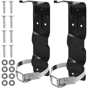 TonGass (2 Pack, Black) 2 LB Fire Extinguisher Mount Bracket for House Car Truck RV Fire Extinguisher Wall Mount Holder for Small Mini Fire Extinguishers - Design with Necessary Hardware Included